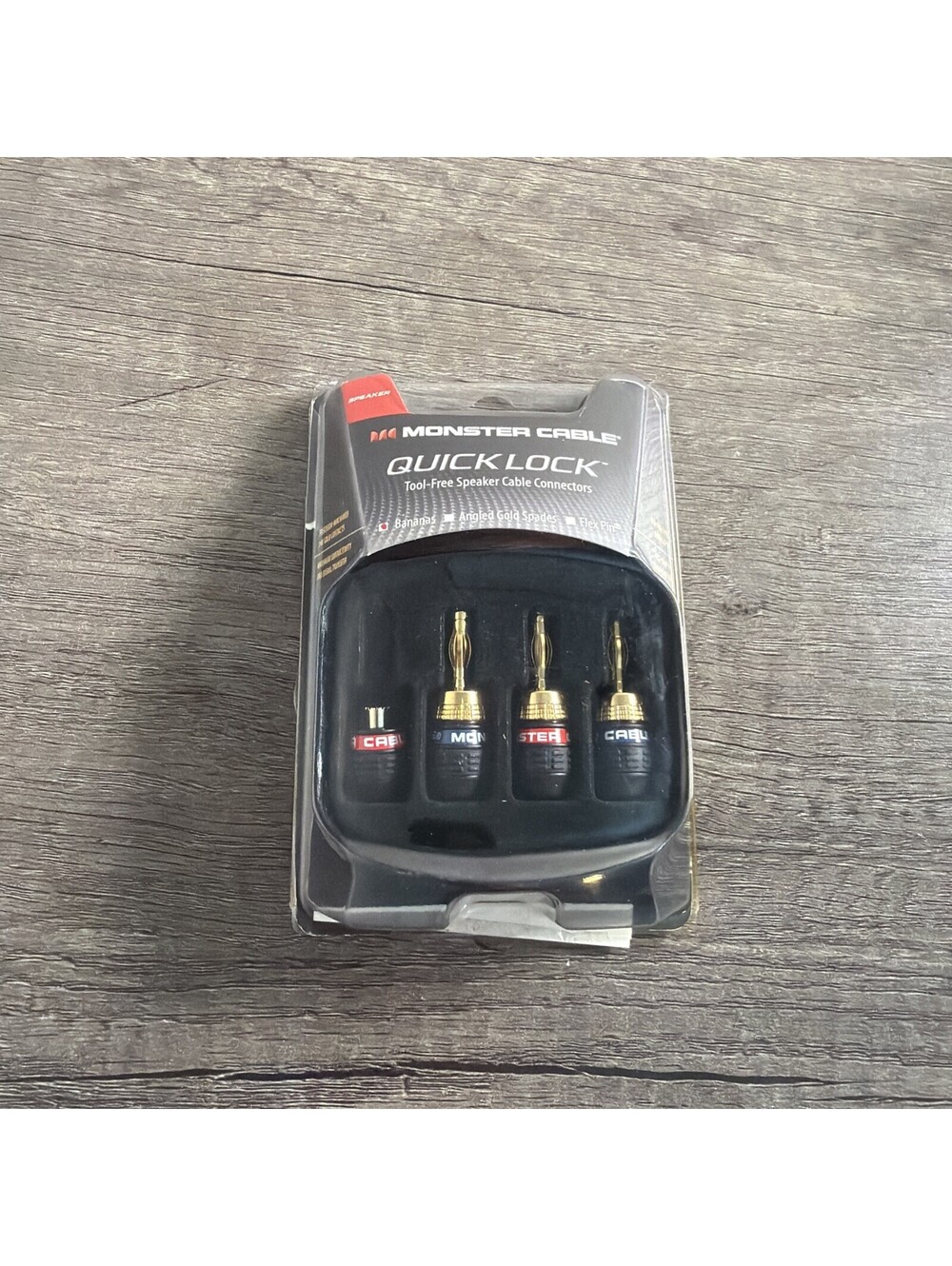 Monster Cable Quick Lock 24k Gold Banana Connectors NEW